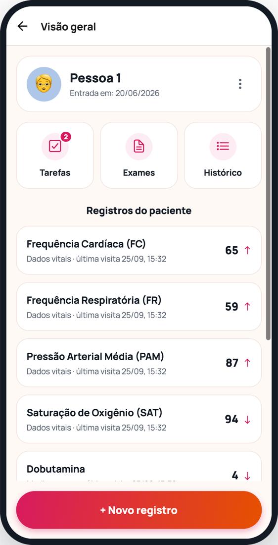 O que foi registrado, item por item